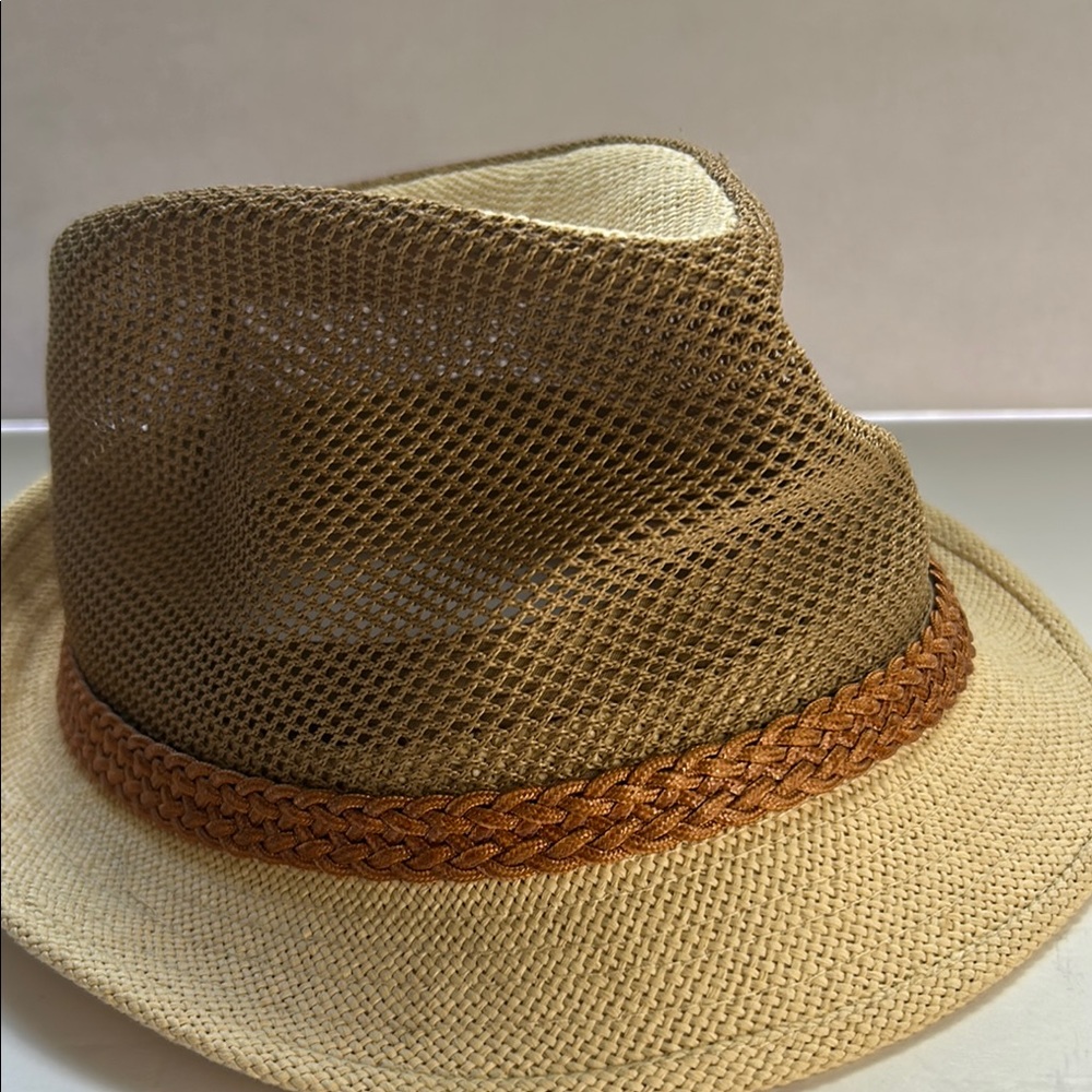 Stylish Tan and Brown Fedora - Picture 3 of 9